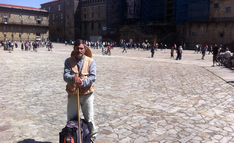 Na Praça do Obradoiro em Santiago de Compostela